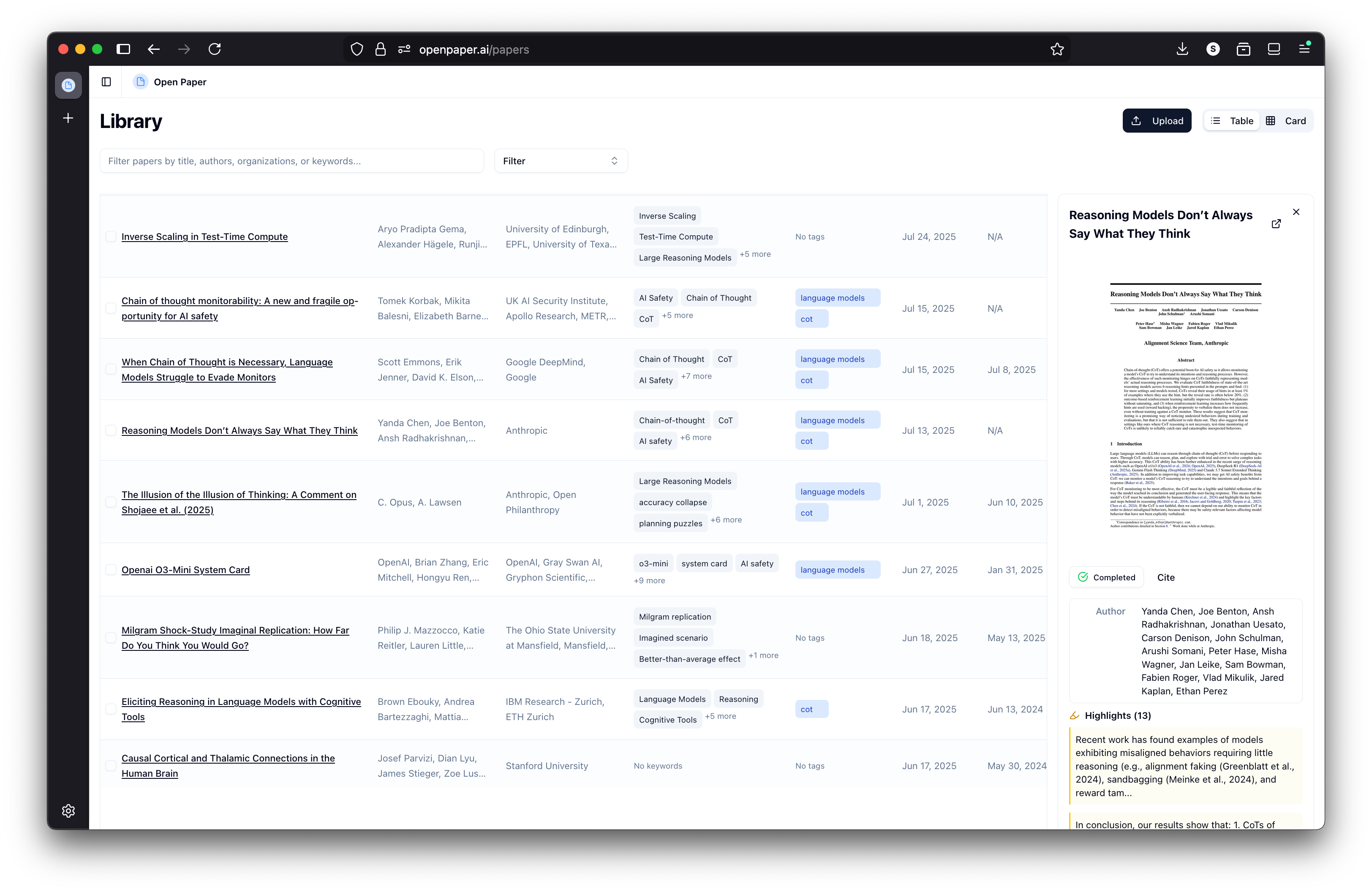 detailed project view