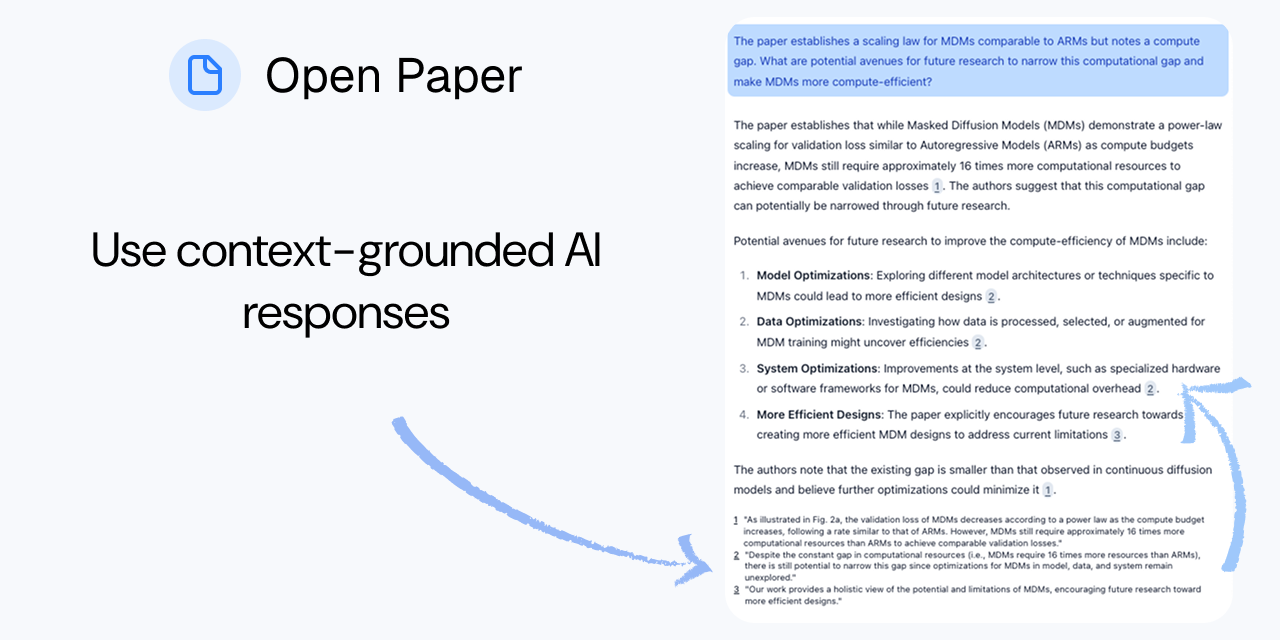AI responses with grounded citations